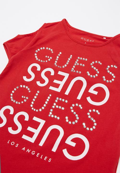 GUESS - Cold shoulder Guess tee - red