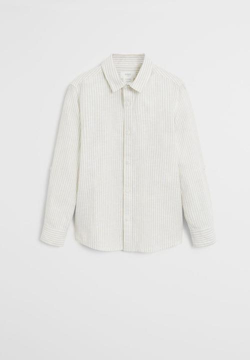 MANGO - Shirt dario - beige & white 