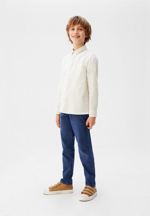 MANGO - Shirt dario - beige & white 