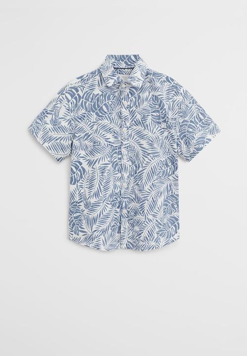 MANGO - Shirt Fiji - blue & white 