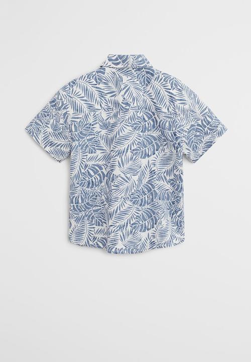 MANGO - Shirt Fiji - blue & white 