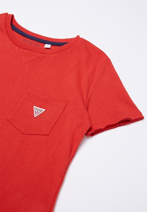 GUESS - Peepout with pocket tee - red 