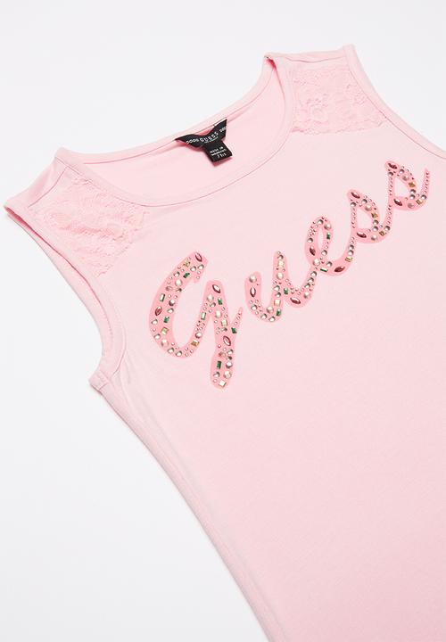 GUESS - Guess script genna tee - pink