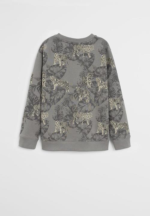 MANGO - Sweatshirt tigers  - grey