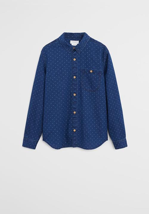MANGO - Shirt ink  - blue 