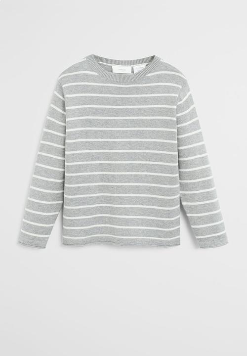 MANGO - Sweater lucas  - grey & white 