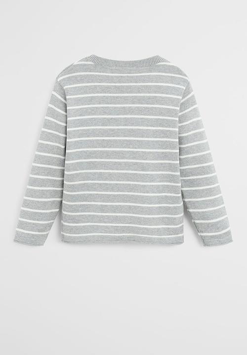 MANGO - Sweater lucas  - grey & white 