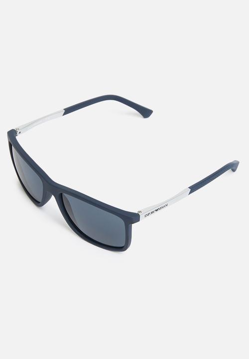 Emporio Armani - Rectangle sunglasses 58mm - navy & silver