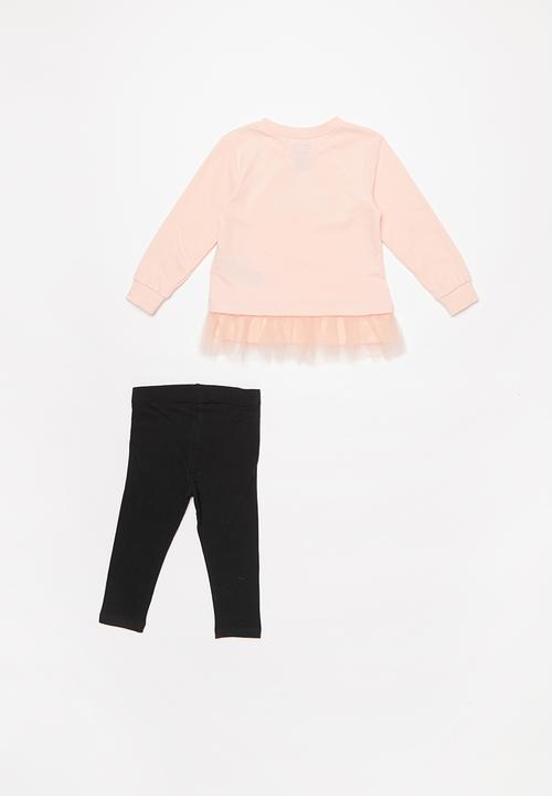 Converse - Converse girls tunic & legging set - pink & black 