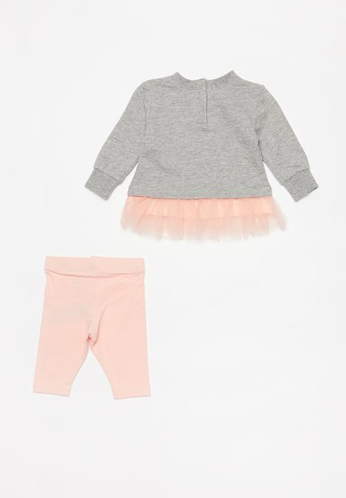Converse - Converse girls tunic & legging set - pink & grey 