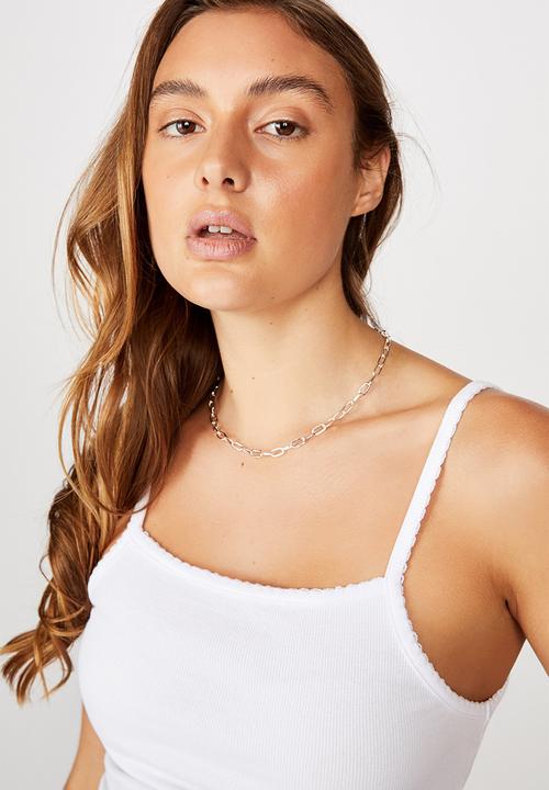 Rubi - Treasures single chain necklace - silver open link