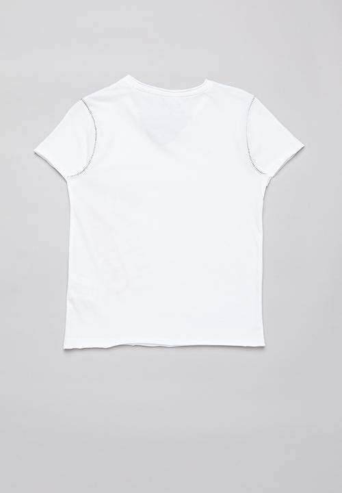 GUESS - Peepout guess spray tee - white