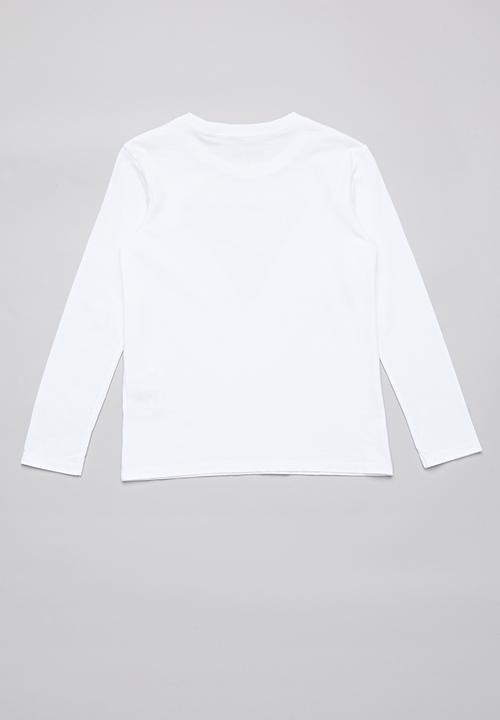 GUESS - Long sleeve guess camo triangle tee - white