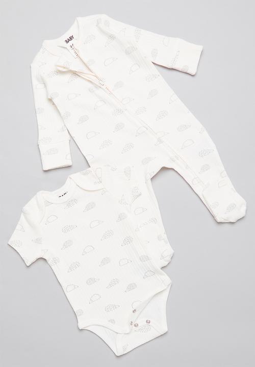 Cotton On - Newborn bundle pack  - white & grey