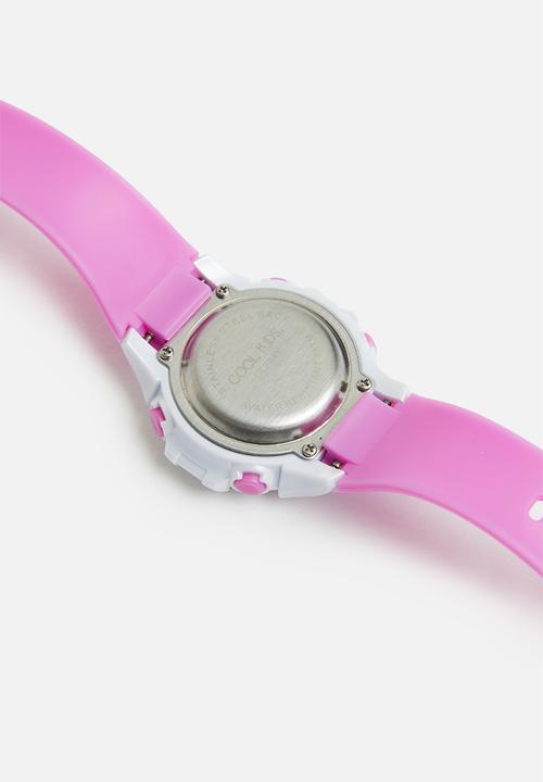 Cool Kids - Digital mid-size 30m wr watch - purple & white