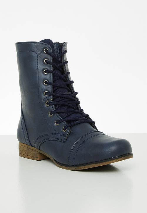 STYLE REPUBLIC - Lola lace-up boot - navy