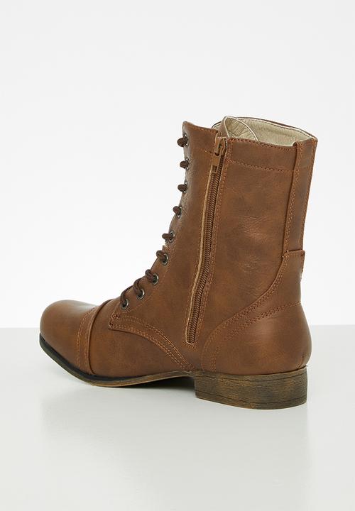 STYLE REPUBLIC - Lola lace-up boot - tan