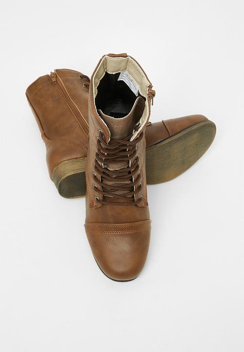 STYLE REPUBLIC - Lola lace-up boot - tan