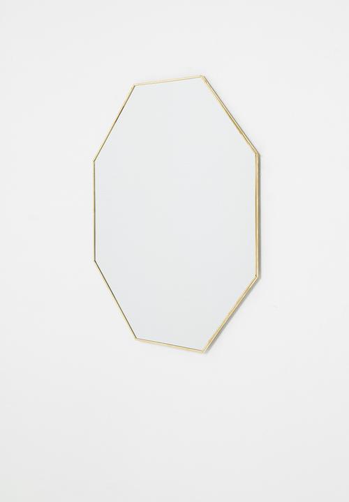 Sixth Floor - Rio hexagon mirror - gold 60cm