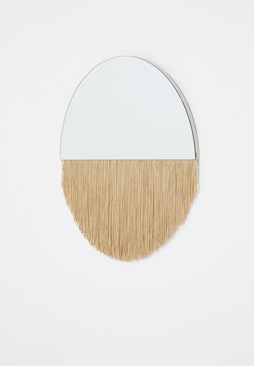 Sixth Floor - Fringe round mirror - neutral