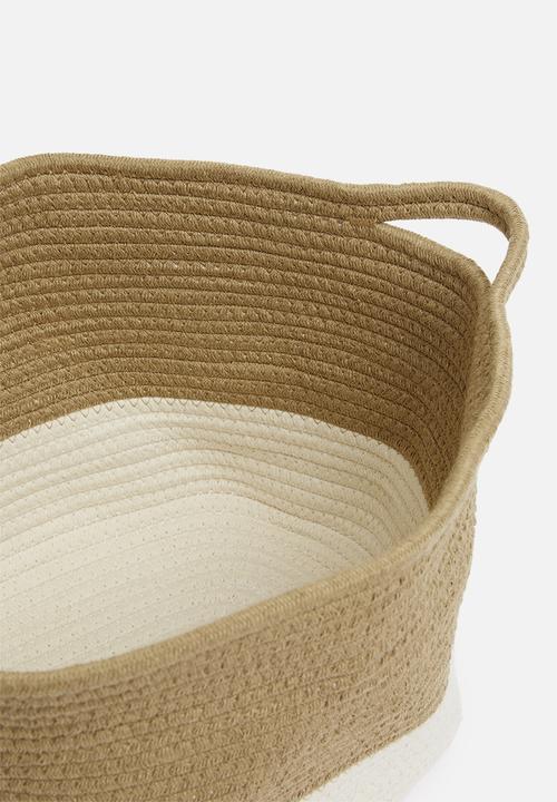 Sixth Floor - Large braided basket - brown & neutral 
