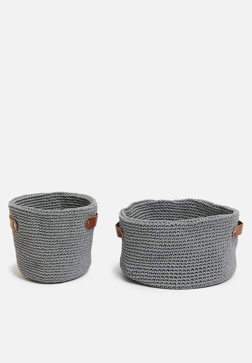 Sixth Floor - Knit storage basket set of 2