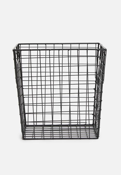 Sixth Floor - Metal wire storage basket - black