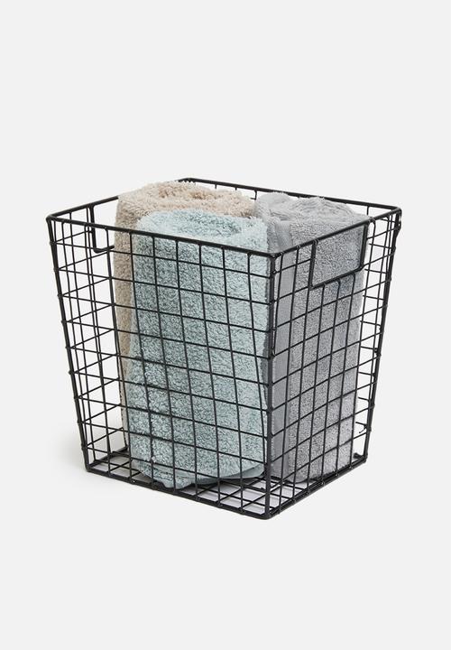 Sixth Floor - Metal wire storage basket - black