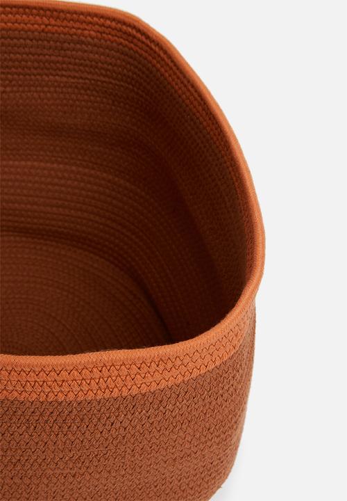Sixth Floor - Rust cotton rope belly basket - rust