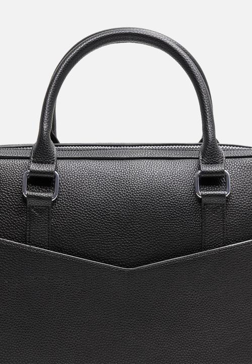 MANGO - Handbag grain - black