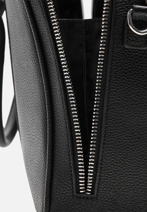 MANGO - Handbag grain - black