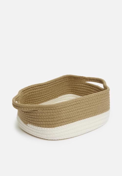 Sixth Floor - Small braided basket - two tone
