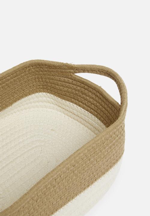 Sixth Floor - Small braided basket - two tone