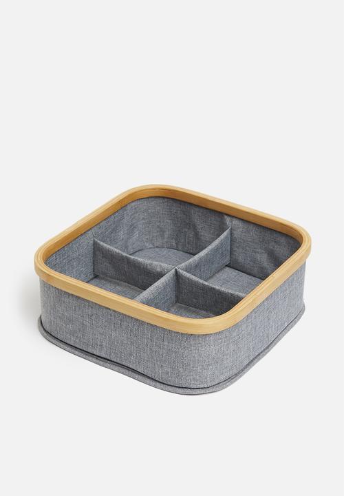 Sixth Floor - Bamboo square storage basket - grey