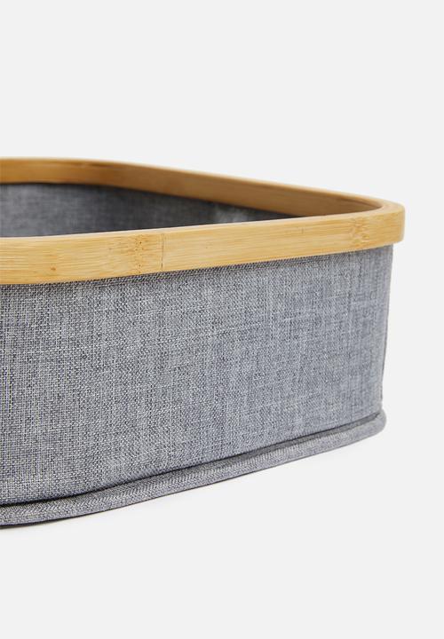 Sixth Floor - Bamboo square storage basket - grey
