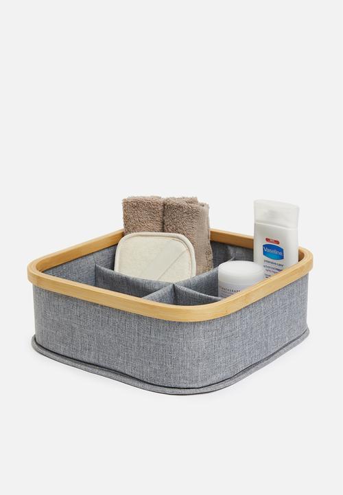 Sixth Floor - Bamboo square storage basket - grey