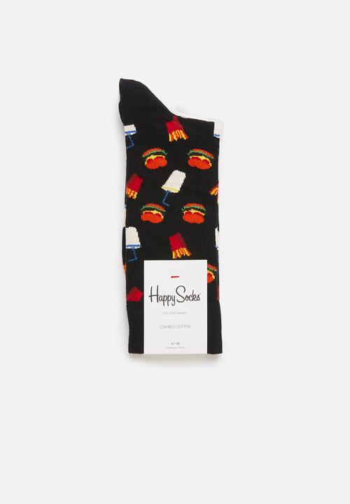 Happy Socks - Hamburger socks - black