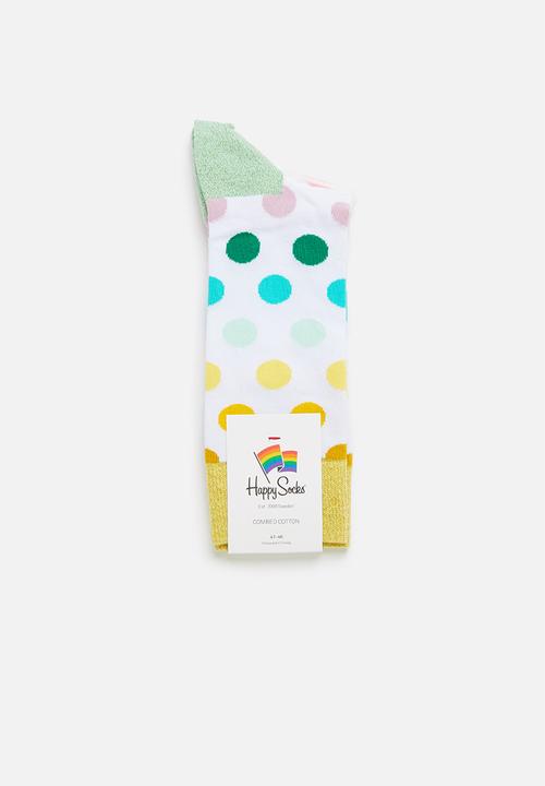 Happy Socks - Big dot socks - white
