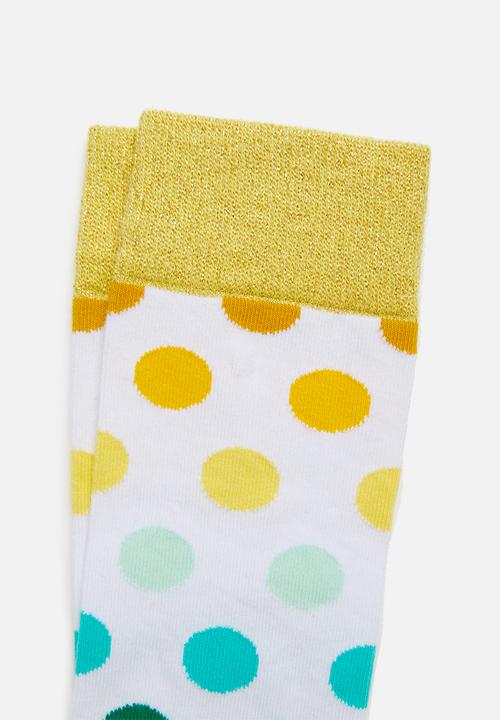 Happy Socks - Big dot socks - white