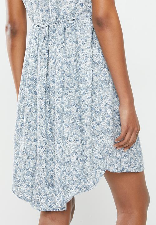 Cotton On - Maternity short sleeve babydoll dress  floral - country blue