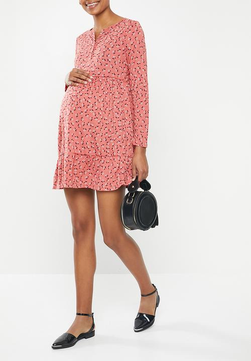 Cotton On - Maternity babydoll mini dress aidan ditsy - faded rose