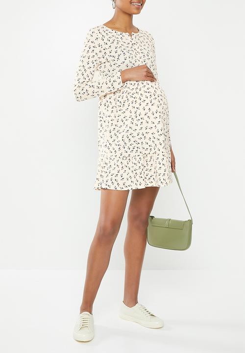 Cotton On - Maternity babydoll mini dress Aidan ditsy -  pink sand
