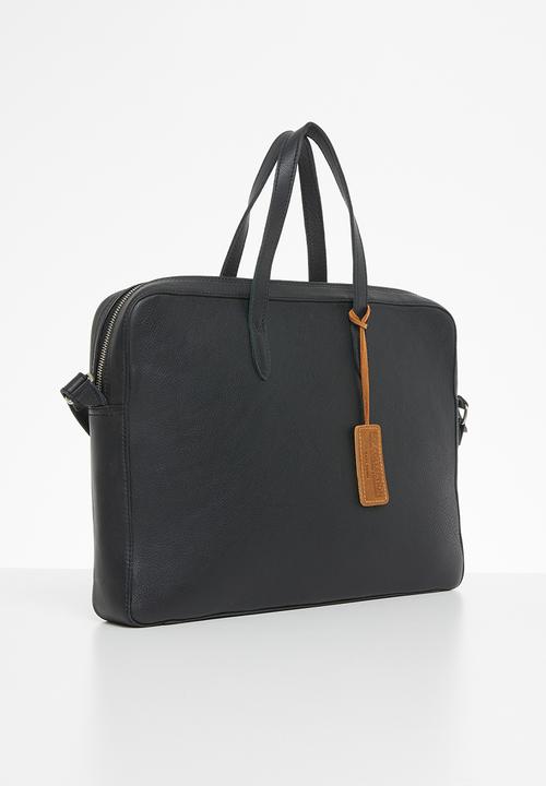 FSP Collection - Briefcase - black leather  - black