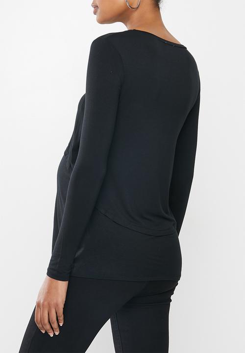 Cotton On - Maternity 2-in-1 long sleeve top - black