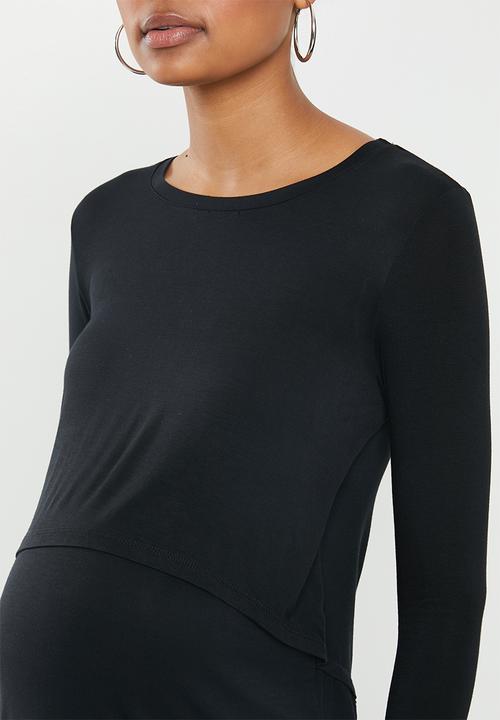 Cotton On - Maternity 2-in-1 long sleeve top - black