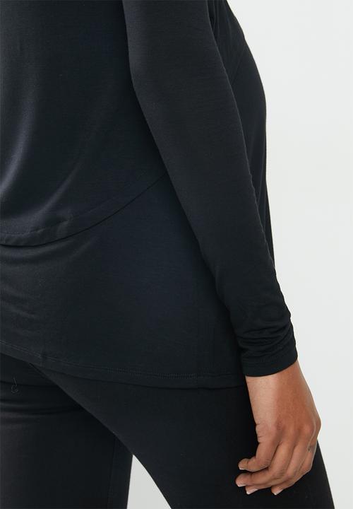 Cotton On - Maternity 2-in-1 long sleeve top - black