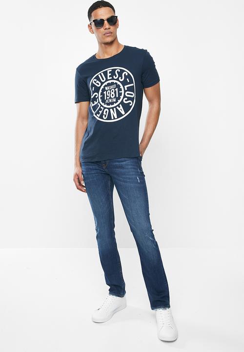 GUESS - Short sleeve guess active tee - blue