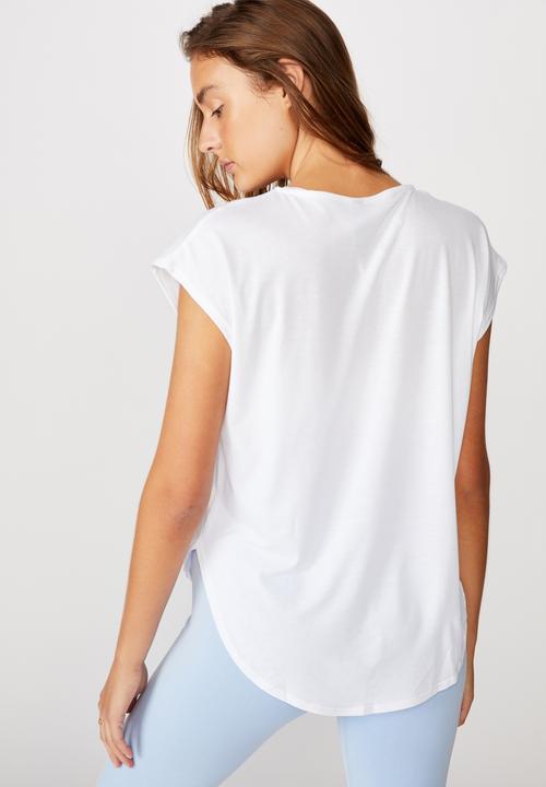 Cotton On - Active scoop hem T-shirt - white