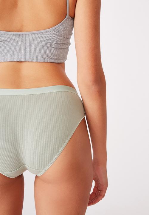 Cotton On - Cotton rib bikini brief - aloe washed