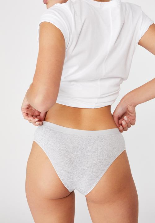 Cotton On - Cotton rib brasiliano brief - grey